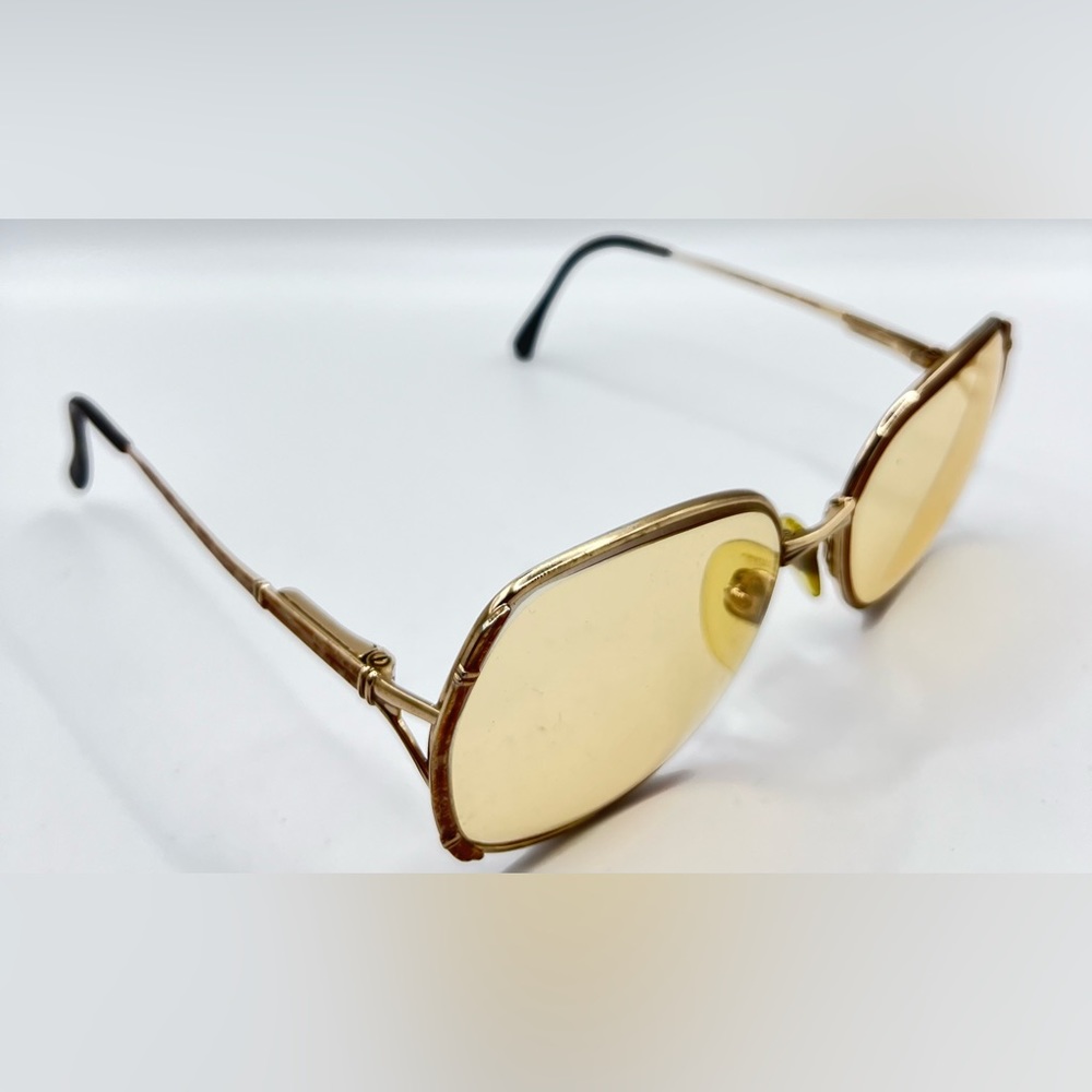 Vintage LAMY JAQUELINE Brown Gold Oval Sunglasses Frames Only